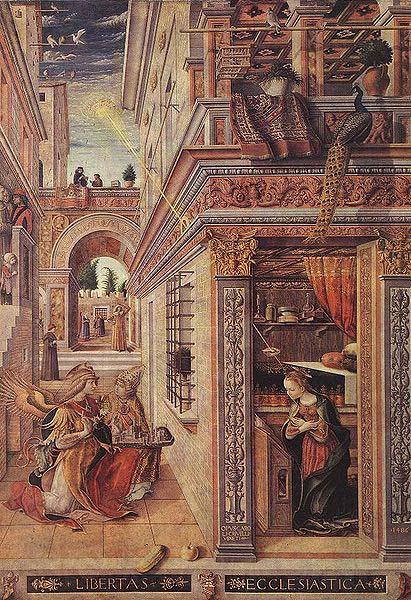 Carlo Crivelli Annunciation with St. Emidius Spain oil painting art